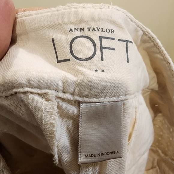 Loft women's cream casual Eyelet cotton shorts size 8 - Picture 8 of 10